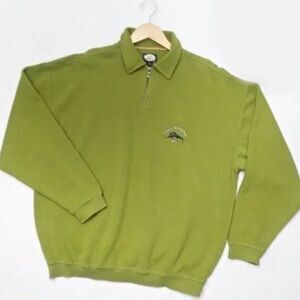 TOMMY‎ BAHAMA Relax Ribbed 1/4 Zip Pullover Sweater Swordfish Sweatshirt Sz XL